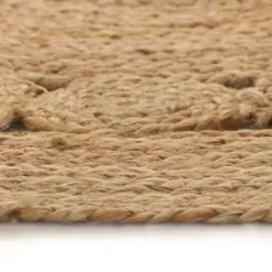 vidaXL Rond Tapijt – Beige Jute – Ø150 cm – Handgeweven Look