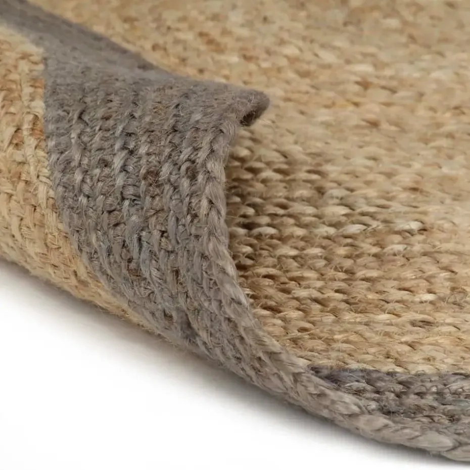 vidaXL Rond Tapijt – Grijs Jute – Ø150 cm – Duurzaam & Natuurlijk