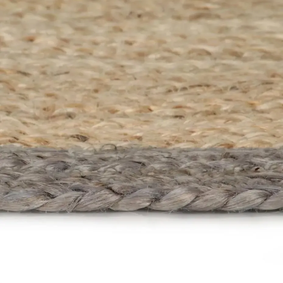 vidaXL Rond Tapijt – Grijs Jute – Ø150 cm – Duurzaam & Natuurlijk