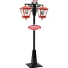 vidaXL Straatlantaarn met kerstman 81x40x188 cm PVC zwart en rood