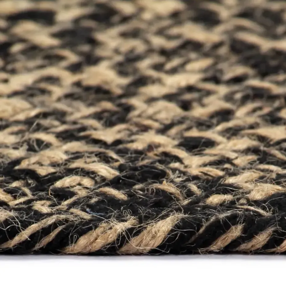 vidaXL Tapijt – Zwart Jute – Tijdloos Design – Natuurlijk Gevlochten
