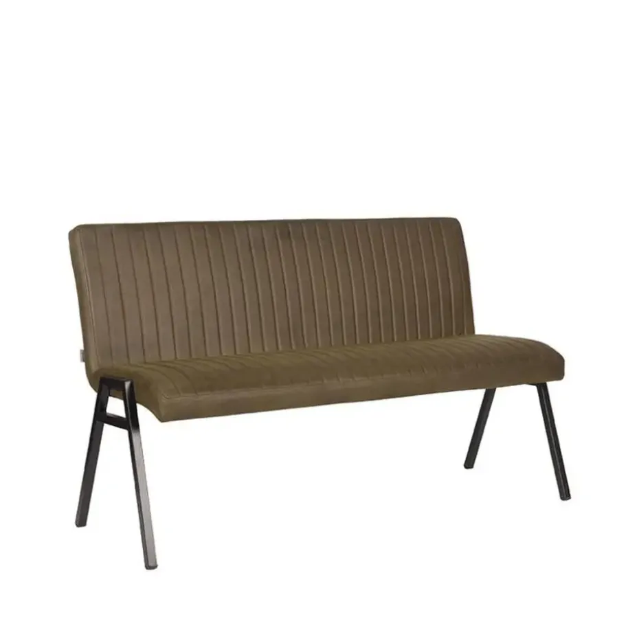 Vine Interior Eetkamerbank Paisley Army green Microvezel 145x62x86