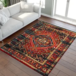 Vintage Marrakech Vloerkleed Zwart / Multi Laagpolig - 140x200 CM