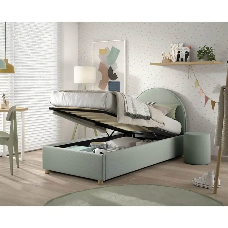 Vipack bed Moon met opbergruimte - mint - 90x200 cm