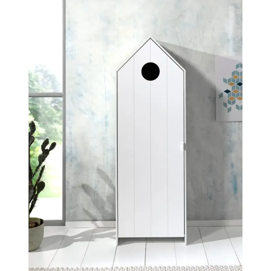 Vipack kledingkast Casimi 1 deurs - wit - 171,5x57,6x37 cm