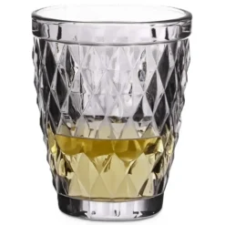 Vivalto Drinkglazen Diamonds - grijs glas - 6x - 250 ml