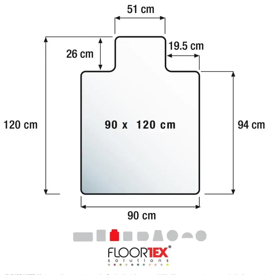 Vloerbeschermer met uitsparing - Antistatisch PVC - Harde vloer - 90x120 cm
