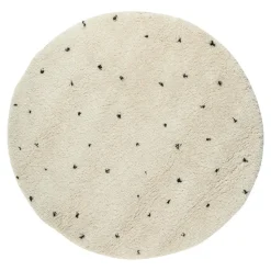 Vloerkleed Kinderkamer stip - Wit/Zwart - Dots - Interieur05 - Rond 120 Ø