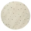 Vloerkleed Kinderkamer stip - Wit/Zwart - Dots - Interieur05 - Rond 160 Ø