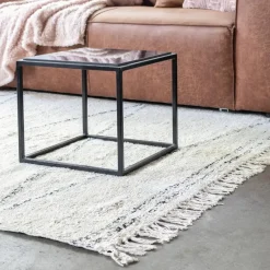 Vloerkleed 120x180 - Beige & Zwart - Katoen Polyester - Vloerkleed Kabah - Giga