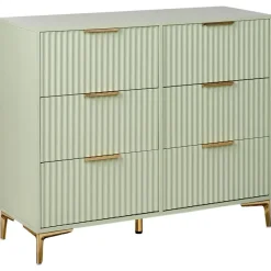 WALCOTT - Ladekast met 6 lades - Lichtgroen - MDF