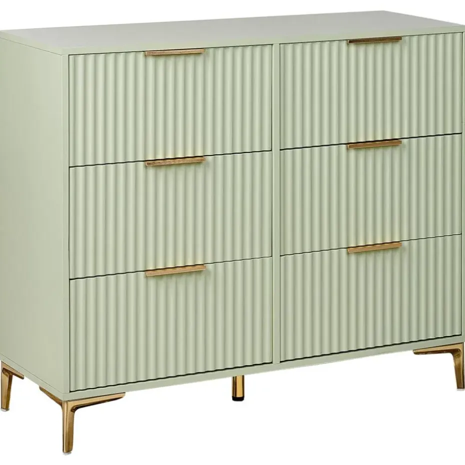 WALCOTT - Ladekast met 6 lades - Lichtgroen - MDF