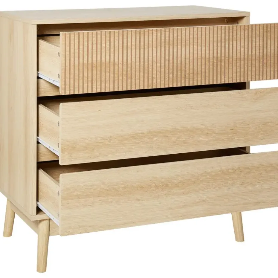 WALES - Ladekast 3 lades - Lichte houtkleur - MDF