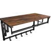 Wandkapstok - vintage - 5 haken - 66x27x30 cm - vintage bruin