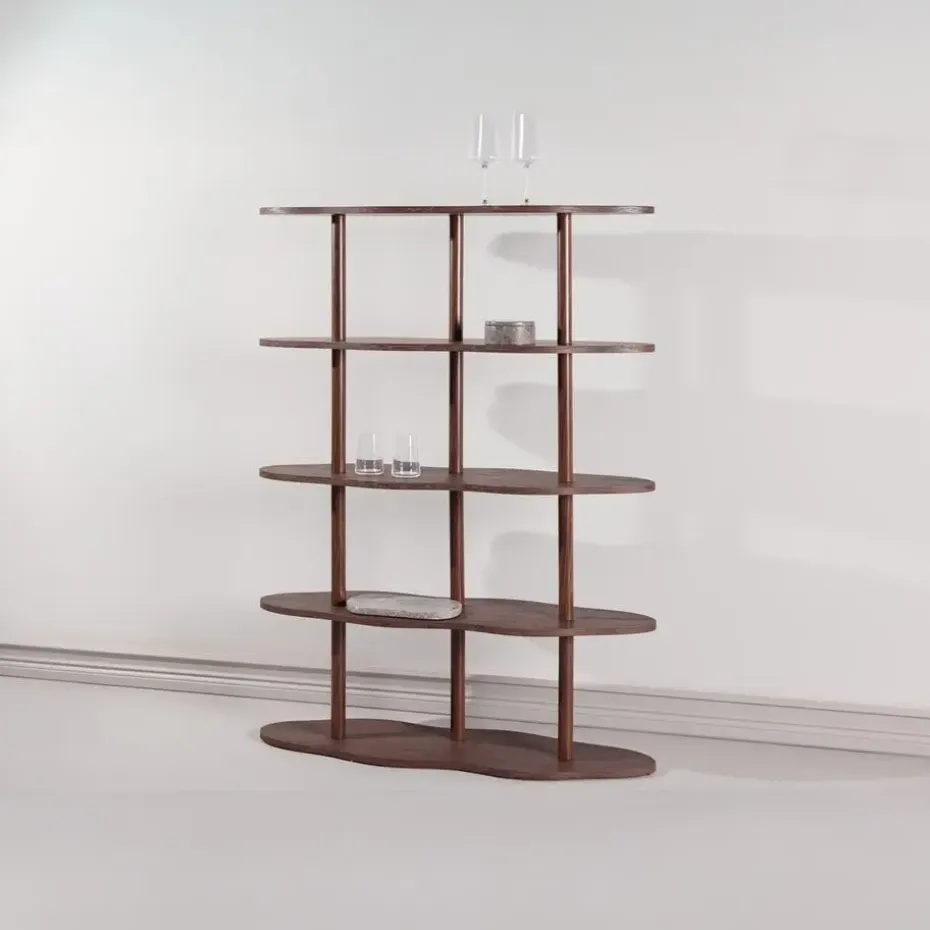 Wandkast Donkerbruin - 105x30x140cm - Moln