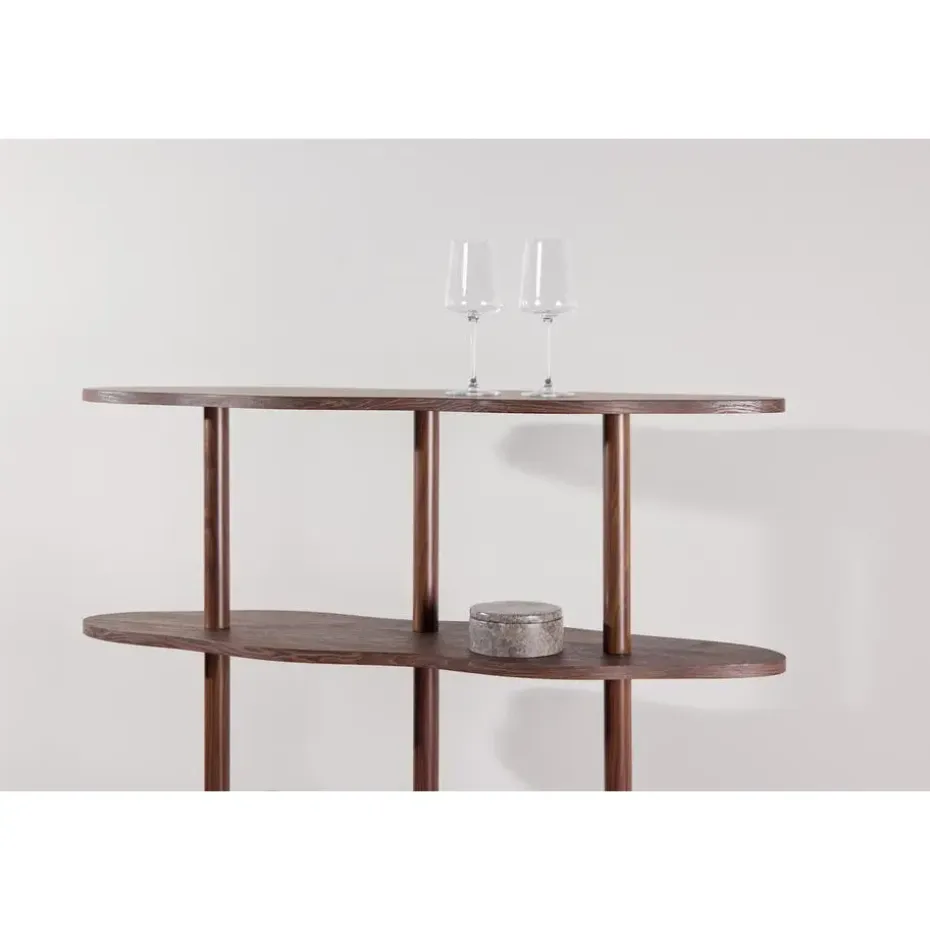 Wandkast Donkerbruin - 105x30x140cm - Moln