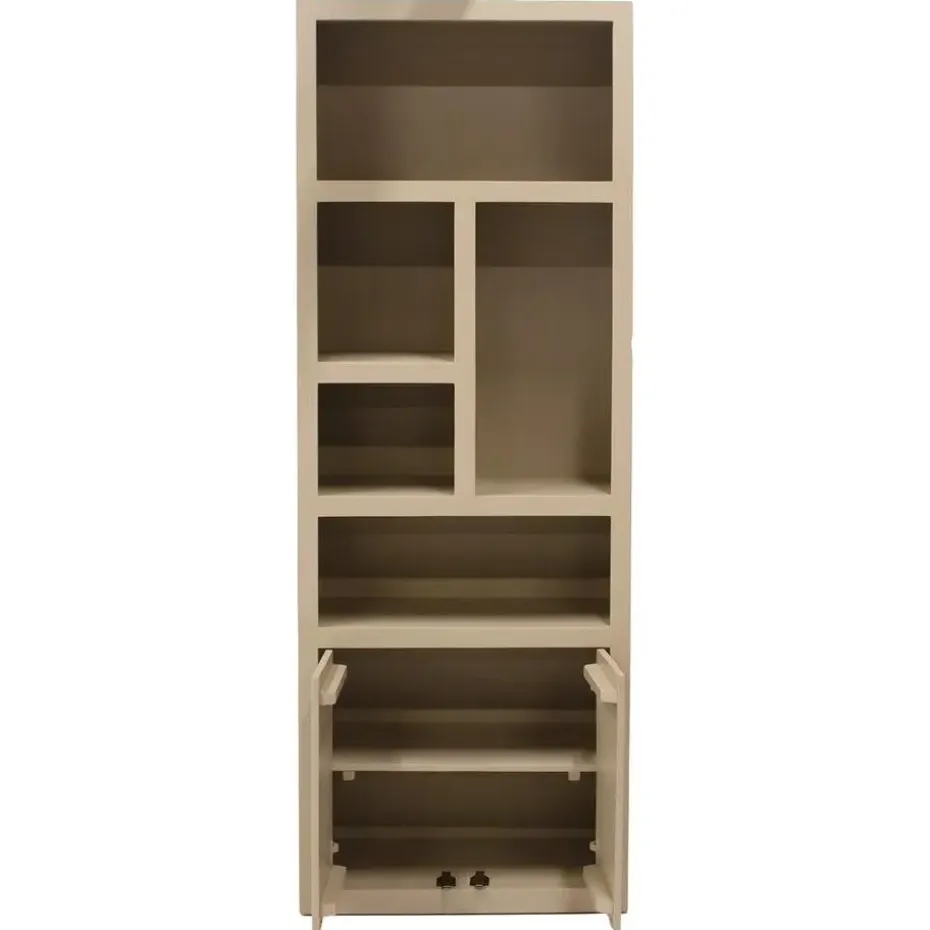Wandkast Hardhout Beige - 80x45x220cm - Xander