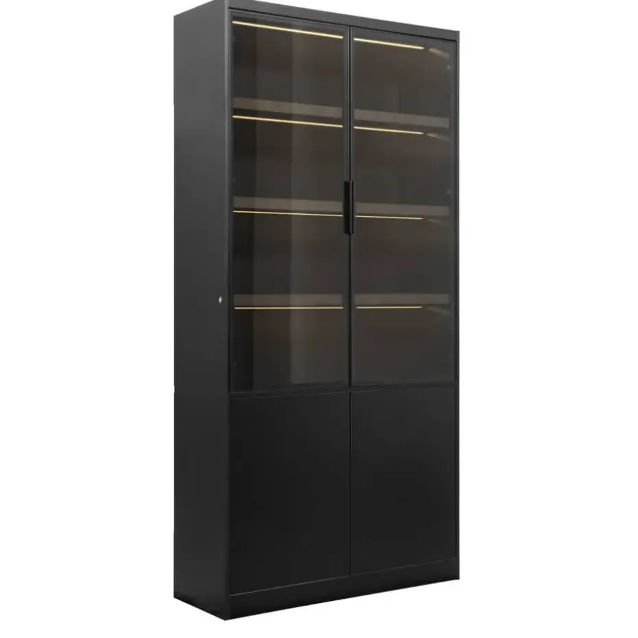 Wandkast Virgil - zwart - 220x110x40 cm