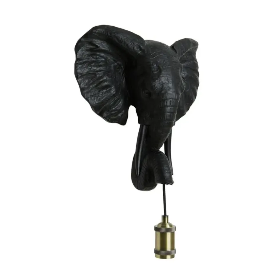 Wandlamp Elephant - Zwart - 35x13x36cm