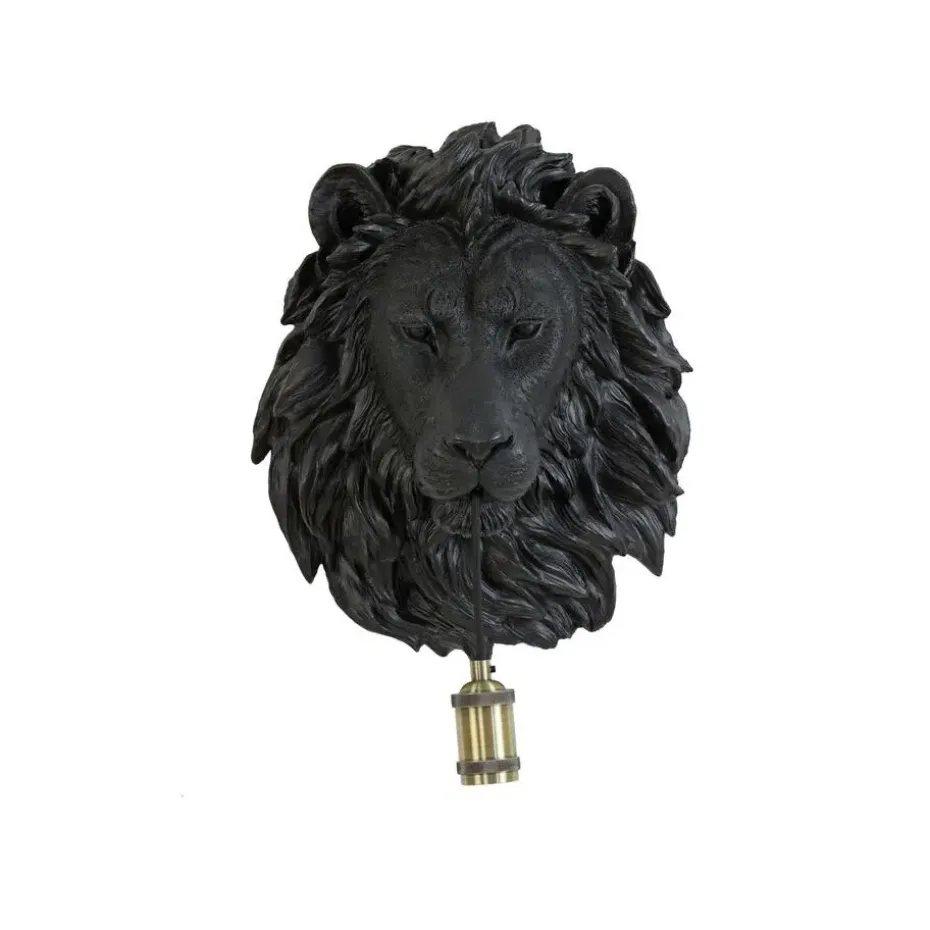 Wandlamp Lion - Zwart - 33.5x19x40.5cm