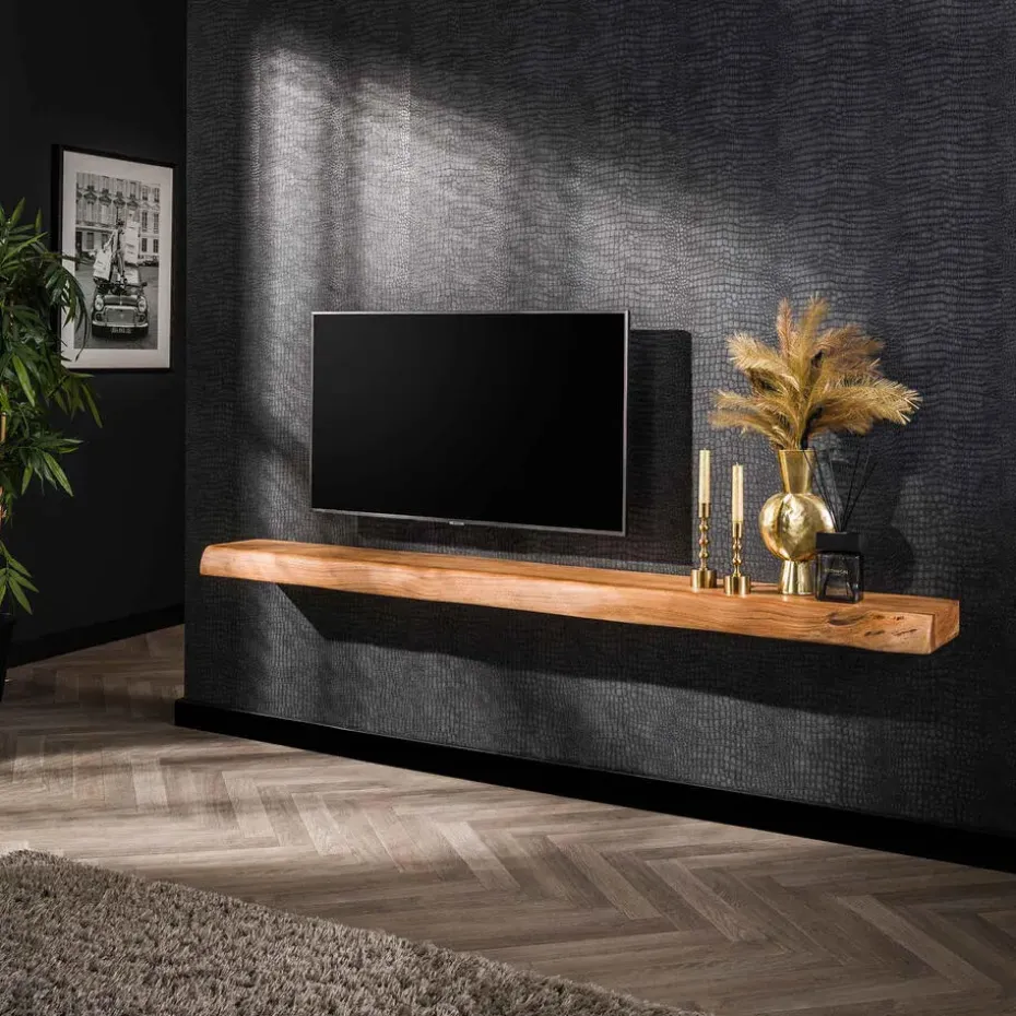 Wandplank Acaciahout 200cm - 200x25x8cm - Plank Tree