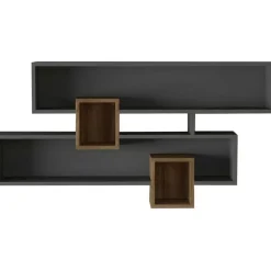 Wandplank Georgina-antraciet/walnoot