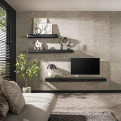 Wandplank Grijs Metaal - 100x29x8cm - Metallic