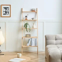 Wandplank Ladder van Massief Natuurlijk Hout