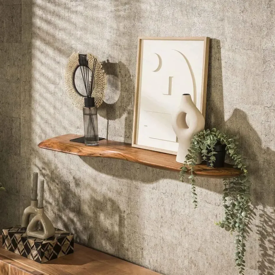 Wandplank Naturel Acaciahout - 120x20x4cm - Organic