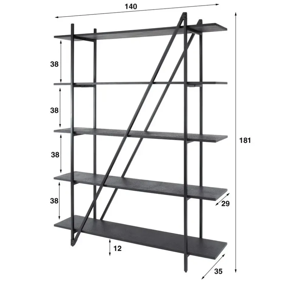 Wandrek - Metaal - 140x180cm - Zwart - Piega