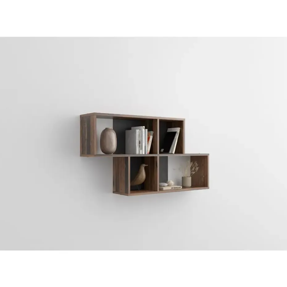 Wandrek Nora - donkerbruin/grijs - 53x100x19,5 cm