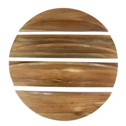 Wandschap - 4-Delig Rond - Hout - Naturel - Margosa