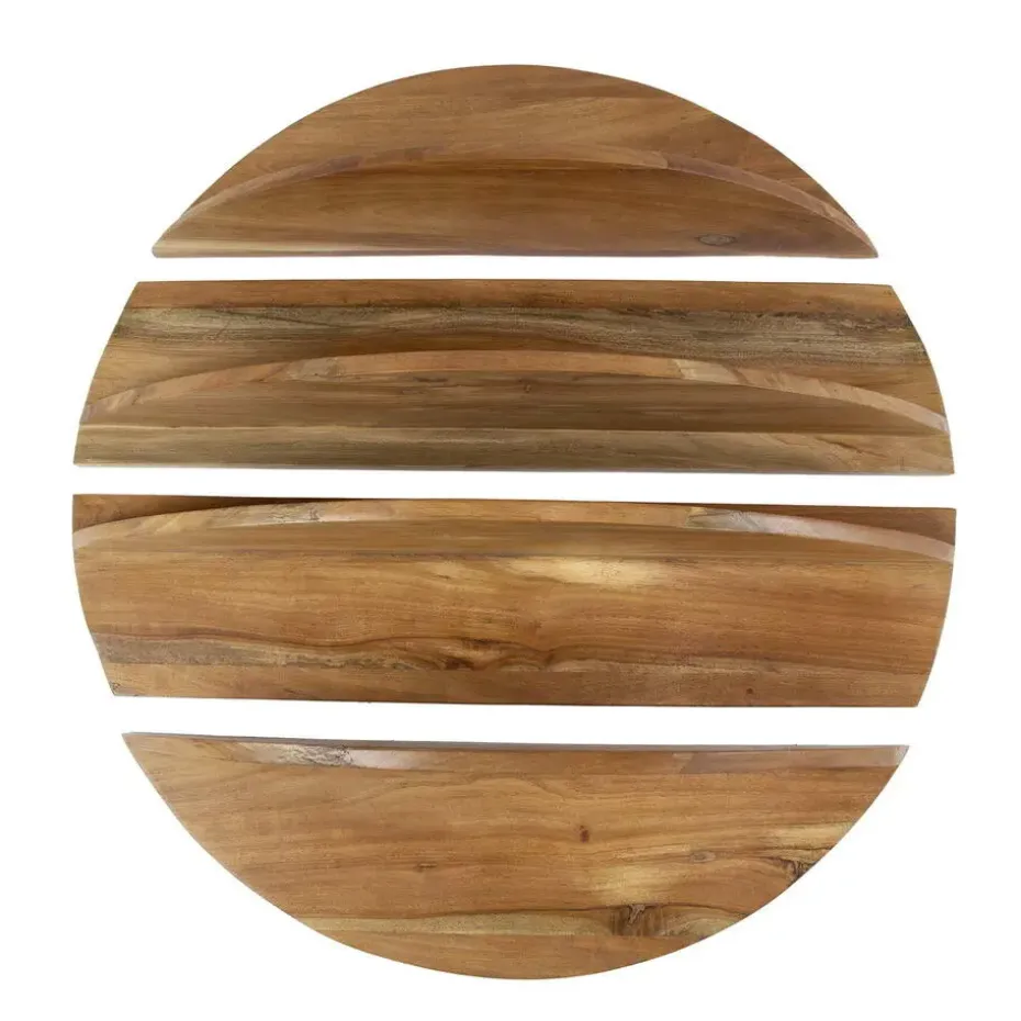 Wandschap - 4-Delig Rond - Hout - Naturel - Margosa
