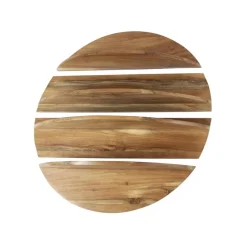 Wandschap - 4-Delig Rond - Hout - Naturel - Margosa