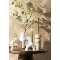Waxinelichthouder Huis - beige - 14x12x7 cm