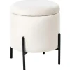 WENONA - Opbergpoef - Off-white - Fluweel