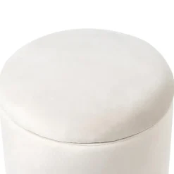 WENONA - Opbergpoef - Off-white - Fluweel