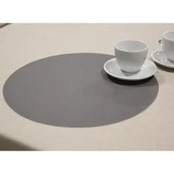 Wicotex Placemats Uni - donker grijs - rond 38cm - Teflon coating