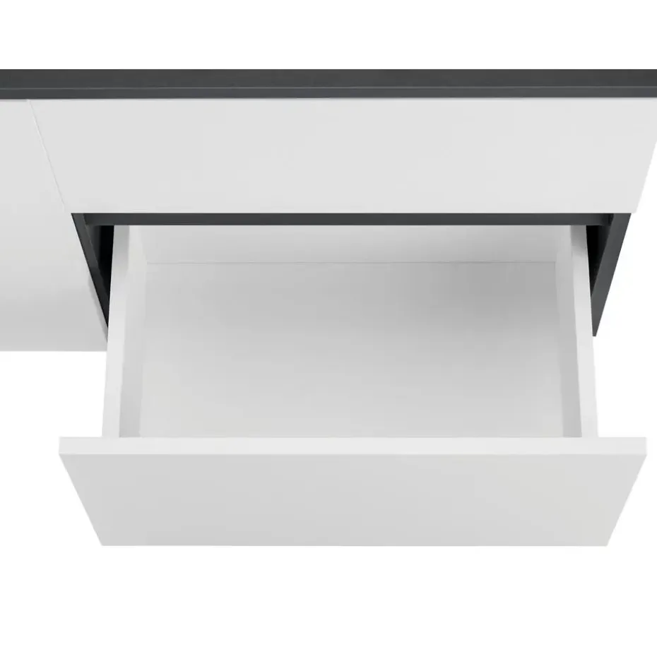 Wisla - Badmeubel 80 cm 1-lade, 1 klep, 1 deur wit/grijs