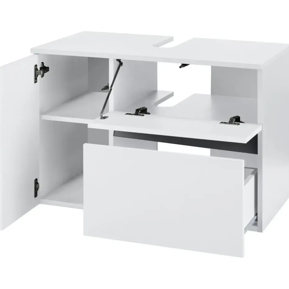 Wisla - Badmeubel 80 cm 1-lade, 1 klep, 1 deur wit spaanplaat