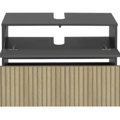 Wisla - Wastafelonderkast 80 cm met 1 klep 1 lade in antraciet eikenoptik