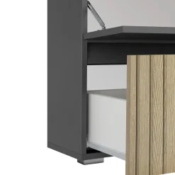 Wisla - Wastafelonderkast 80 cm met 1 klep 1 lade in antraciet eikenoptik