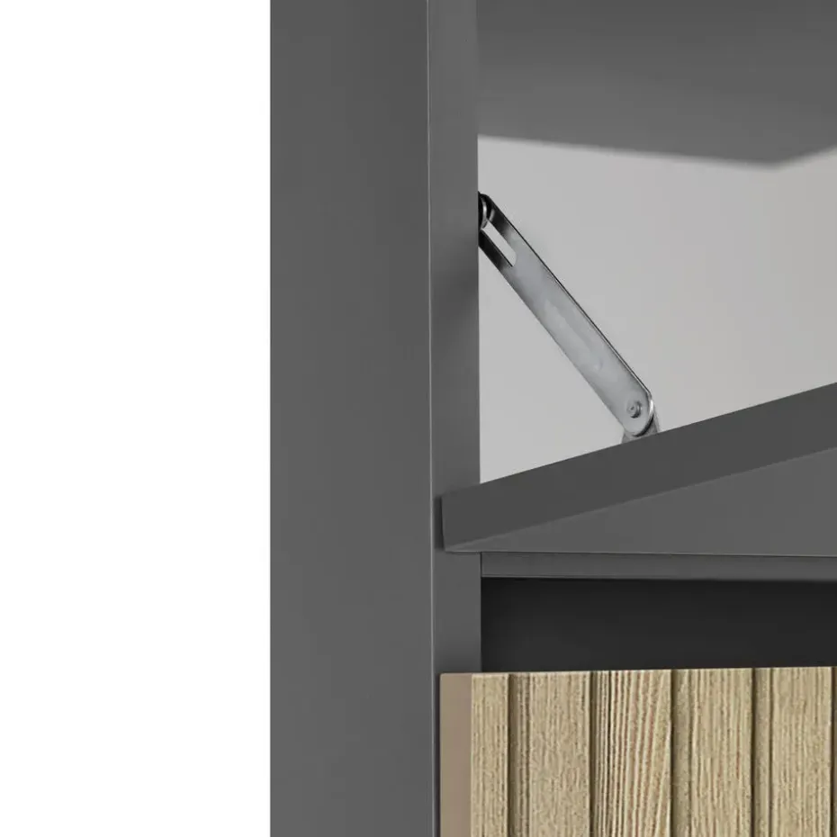 Wisla - Wastafelonderkast 80 cm met 1 klep 1 lade in antraciet eikenoptik