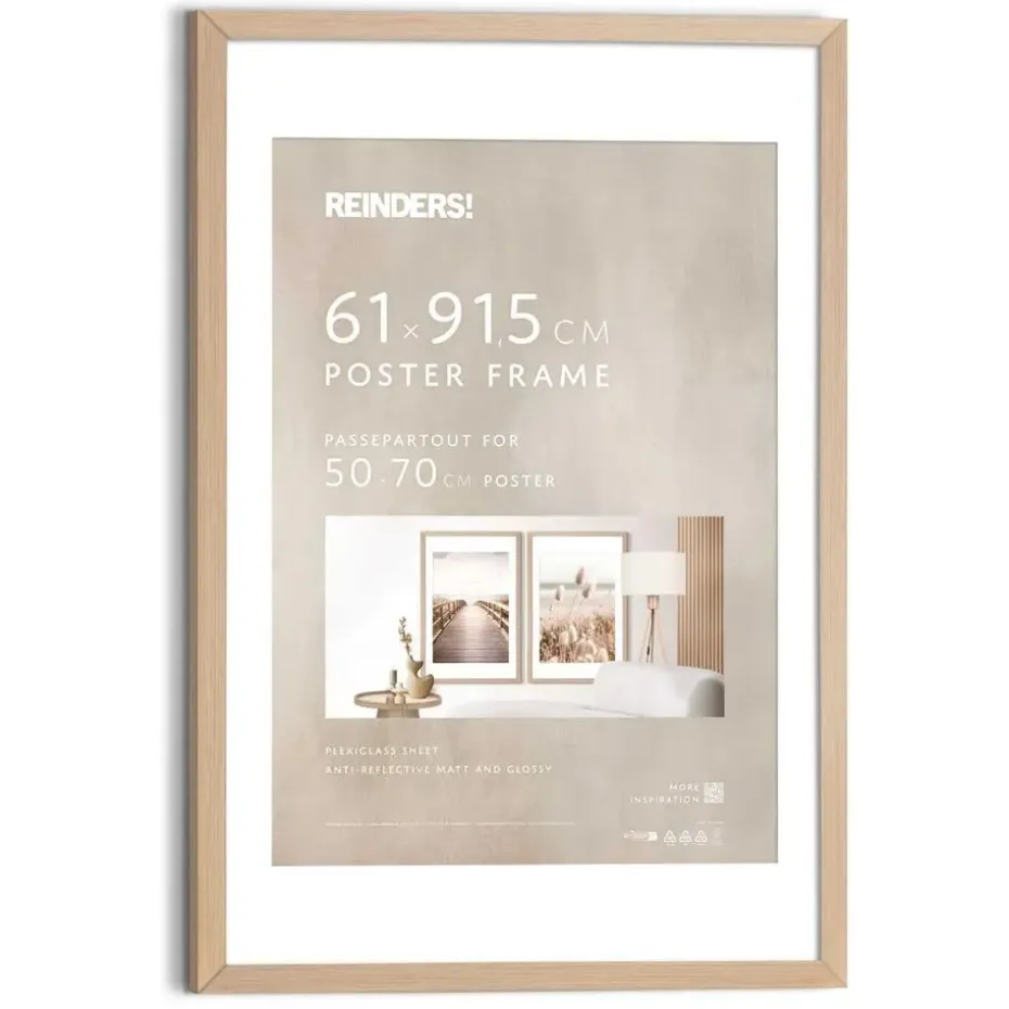 Wissellijst hout Poster 61x91,5 of 50x70 Beuken - 61 x 91,5
