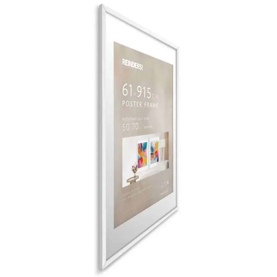 Wissellijst hout Poster 61x91,5 of 50x70 Wit - 61 x 91,5 - Wit