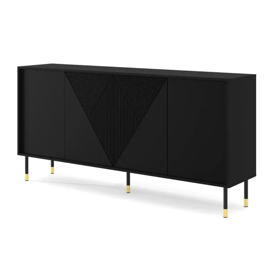 WOODY dressoir 4D 180 cm mat zwart
