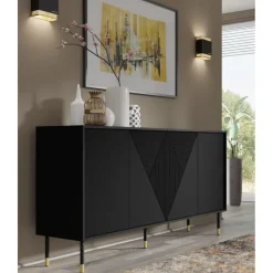 WOODY dressoir 4D 180 cm mat zwart