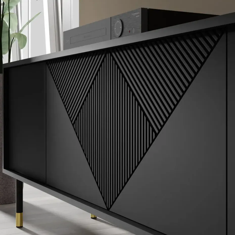 WOODY dressoir 4D 180 cm mat zwart