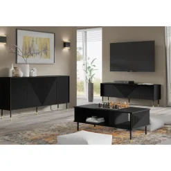 WOODY dressoir 4D 180 cm mat zwart