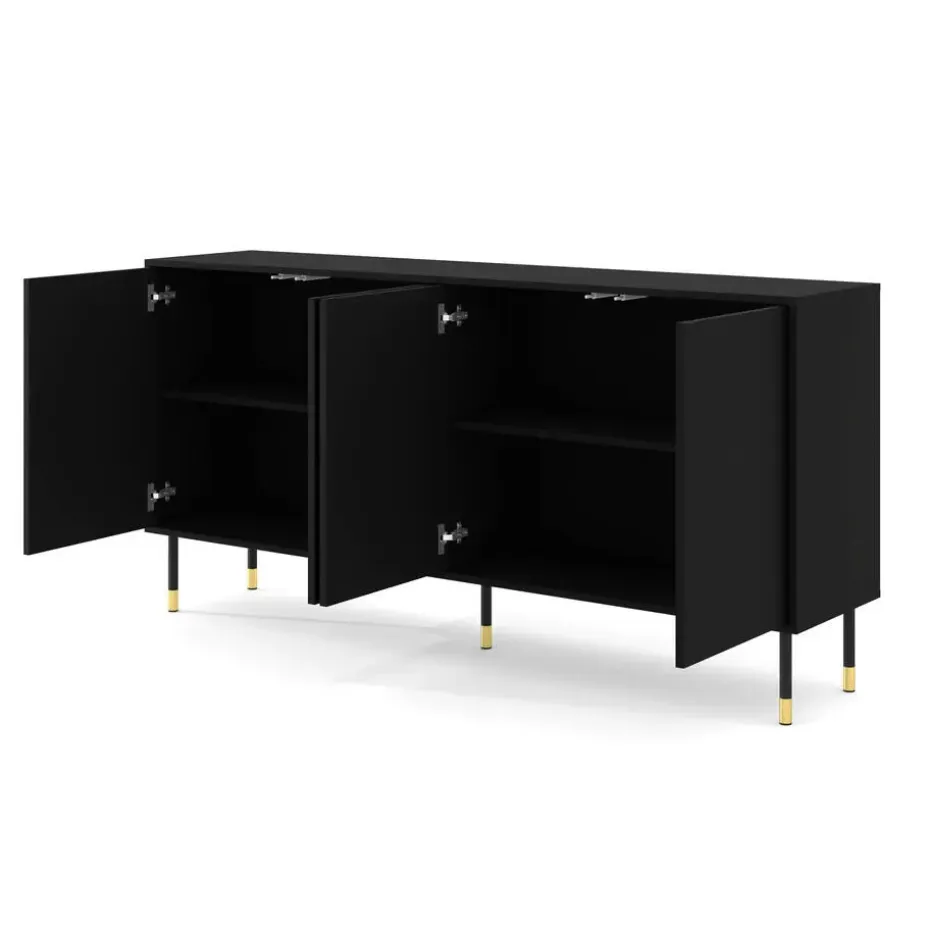 WOODY dressoir 4D 180 cm mat zwart
